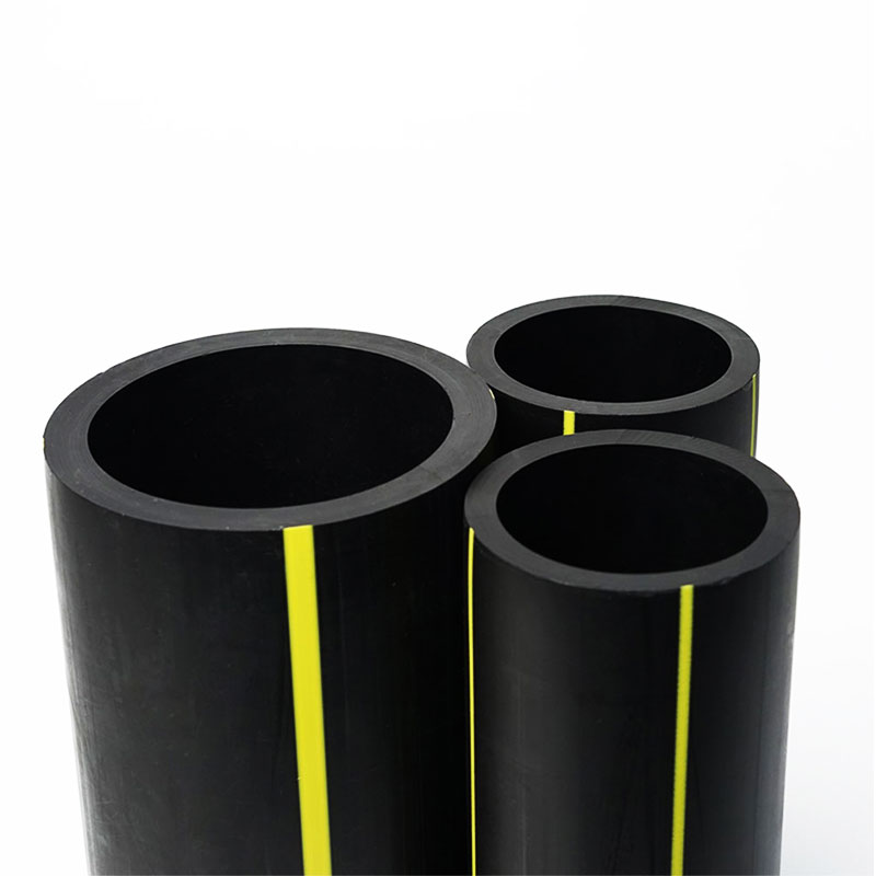 HDPE 가스관 석유와 가스를 위한 노란 줄무늬를 가진 폴리에틸렌 관 Pe100 Pe80 관